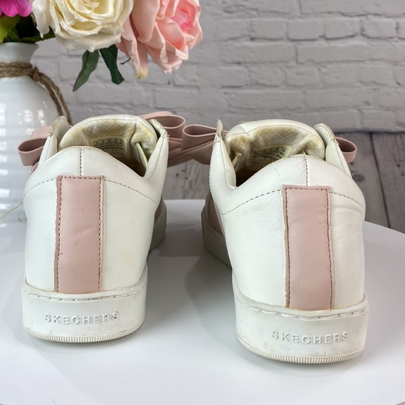 SKETCHERS STREET LOS ANGLES RISE FIT TECHNOLOGY White Soft Pink Leather Sneakers - Picture 5 of 17